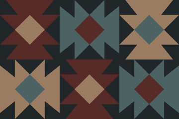 Beautiful geometric background. Figures of different shapes. Tribal form. Flowers. Geometric design. Creative textures. Colorful art. Modern graphic poster. Retro color. Vector illustration