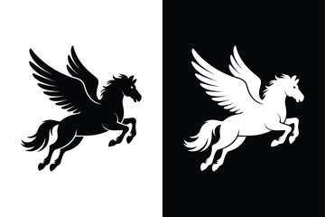Pegasus icon vector on White Background ,Vector Art Illustration on white background.