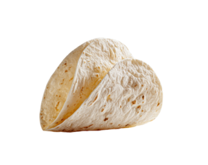 Two overlapping, pale-yellow tortilla halves