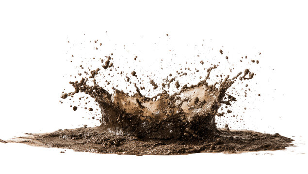Mud splash erupts upward, radiating outward
