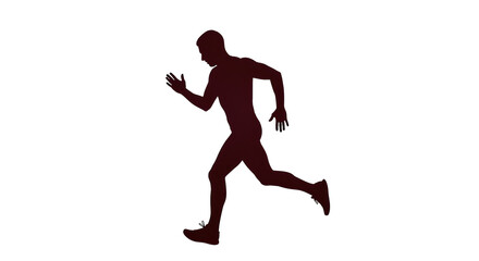 Isolated Running Man Silhouette