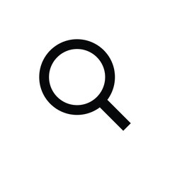 Minimalist Search Icon – Black Magnifying Glass Symbol for Web, App, and UI Navigation
