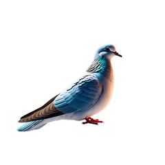 Fototapeta premium A beautiful blue pigeon isolated on transparent background, standing gracefully