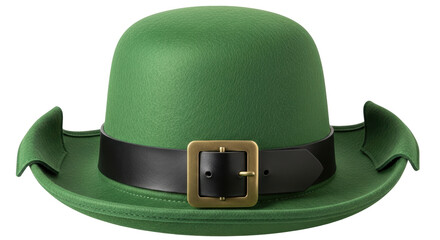 Isolated Green Derby Hat with Belt