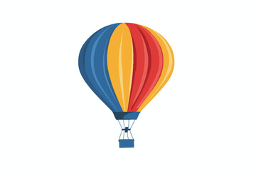 Naklejka premium Colorful Hot Air Balloon Flying High in the Sky Symbolizing Freedom and Adventure Isolated on White Background