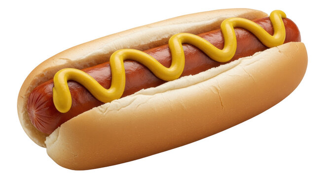 Isolated Hot Dog with Mustard