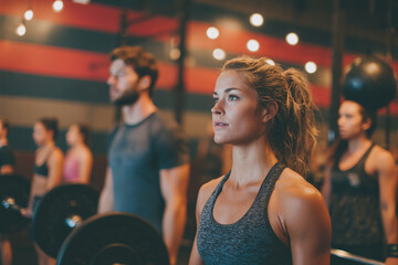 A group of people doing Fitness, working out in the gym