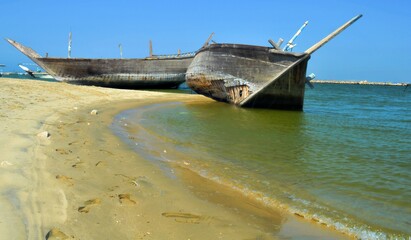 old arabian wooden boat