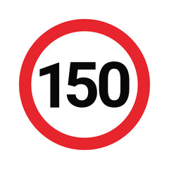 driving speed limit 150 One hundred fifty sign. printable traffic signs and symbols.