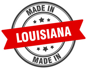Made in Louisiana round sign. Made in Louisiana stamp.