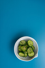 Fresh cucumber salad with dill and sesame seeds