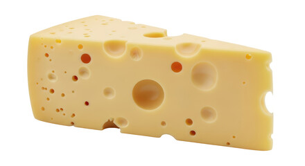 Isolated Slice of Swiss Cheese