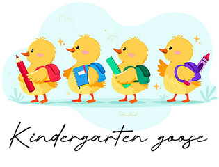 Kindergarten Goose – Funny Duck Squad Back to School 
