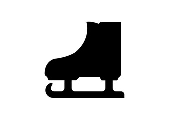 Classic Ice Skate Icon Vector Graphic, Black Silhouette, High-Quality Winter Sports and Recreation Design for Logos, UI, and Website Assets, a Digital Asset for Cold Weather Activities and Skating-The