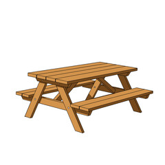Farm picnic table in wood design for outdoor events and gatherings  
