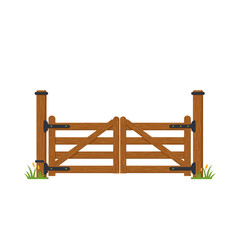 Ranch gate illustration on transparent background, isolated, vector
