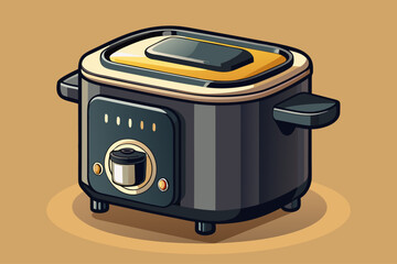 vector of Fryer without oil, black color, light background...