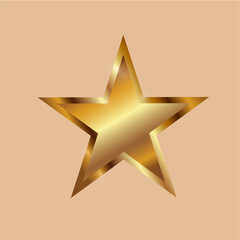 Golden Star Vector Illustration on White Background Bright golden star in realistic vector style. Perfect for celebration, reward, badge, or luxury design projects