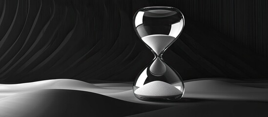 Hourglass on a Black Background