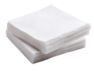Two stacks of white paper napkins