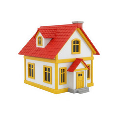 Cartoon house isolated on transparent background