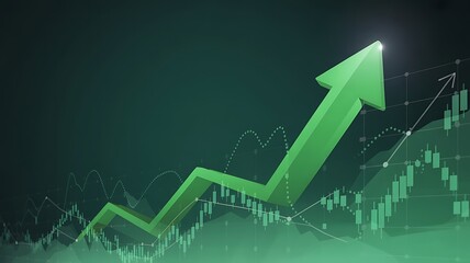 Green Upward Arrow Financial Growth Stock Market Chart
