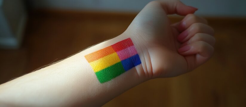 Rainbow Flag on a Wrist