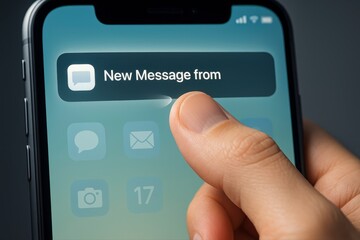 Urgent new message notification arrives on smartphone ready for immediate action and quick response
