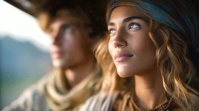 A couple's adventurous road trip in a camper van across mountains