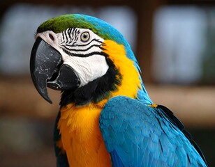 Fototapeta premium Close-up of a vibrant macaw (1)