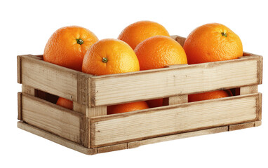 Wooden crate filled with oranges