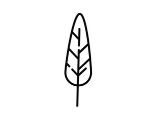 Bird Feather Vector Set in Flat Style – Quill, Pen Icon, Plumelet Silhouettes Collection Isolated on White Background