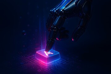 Glowing abstract digital background with futuristic technology and science elements