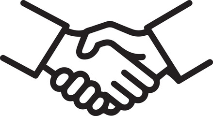 Professional handshake icon symbolizing trust, agreement, and successful business partnership, perfect for corporate branding and communication.