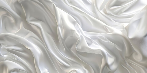 White silk fabric with flowing folds and natural highlights
