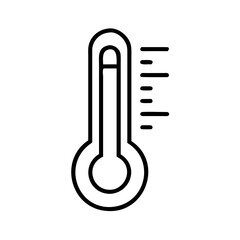 Thermometer icon displaying high temperature in minimal style  