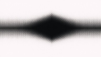 Grainy textured black-and-white design featuring a halftone pattern made up of stippled dots