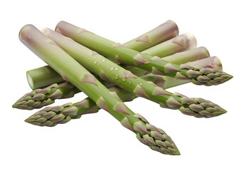 Fresh green asparagus spears arranged on a white background  isolate