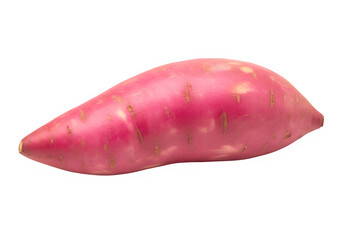 Raw sweet potato with pink skin on white background  isolate