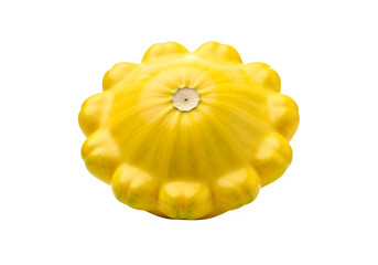 Yellow pattypan squash on white background  isolate
