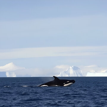 Fin whale (Balaenoptera physalus) off Elephant Island, Antarctica