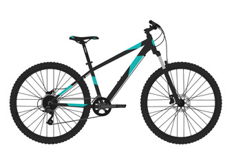 Fototapeta premium Tealaccented mountain bike stands ready for an offroad adventure