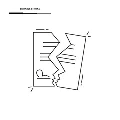 Broken Contract Icon Vector Design.