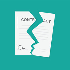 Broken Contract Icon Vector Design.