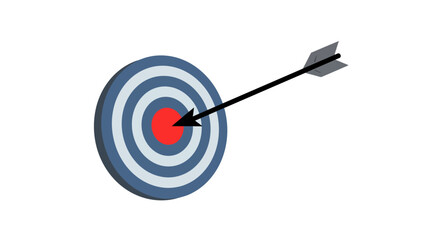 Precision Arrow Hits the bullseye on a Target, Symbolizing Aiming for Goals and Success