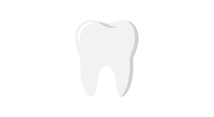 Obraz premium Simple flat vector icon of a clean white tooth. Concept for dentistry, oral hygiene, and dental health care.