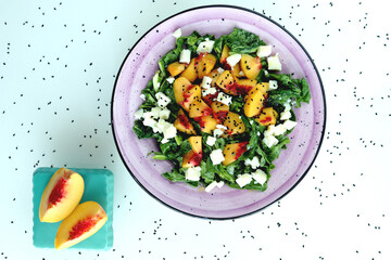 Summer Peach and Arugula Salad with Feta