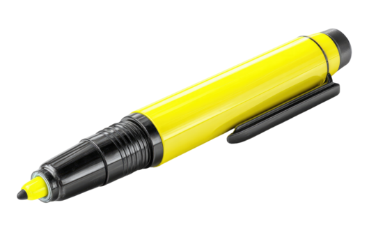 Bright yellow marker pen, angled view