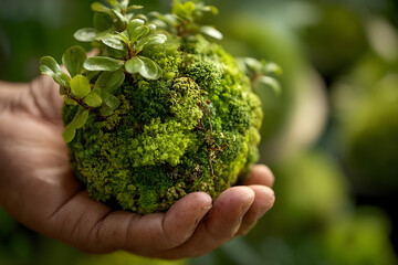 Green Planet in Hands