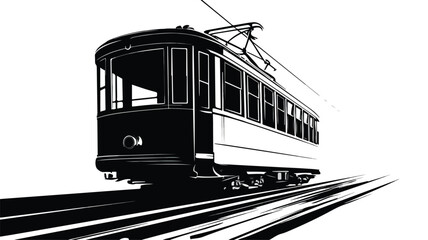 Cable Car Rails Silhouette Vector Icon Logo for Transport Business